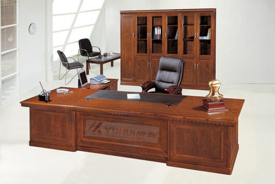 廠家直銷上海域暉家具 訂做優(yōu)質(zhì)實木大班臺與時尚老板桌